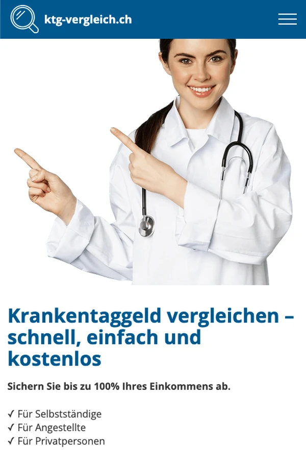 Kundenprojekt ktg-vergleich.ch, SEO und Google Ads von EsWirkt!